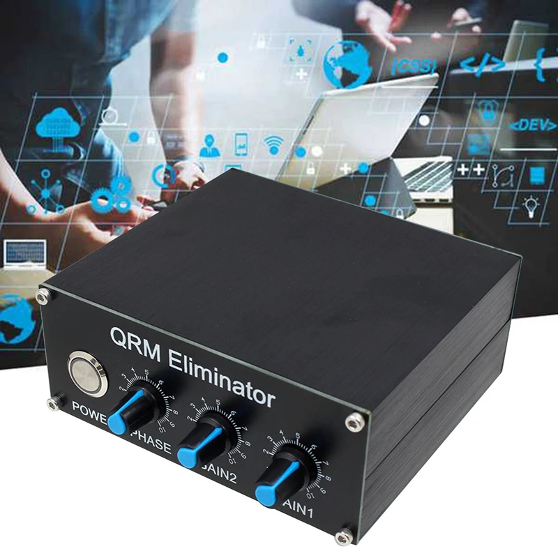 QRM Eliminator X-Phase (1-30 Mhz) HF Bands Adjustable Aluminum Housing PTT Control Signal Eliminator For Film Industry