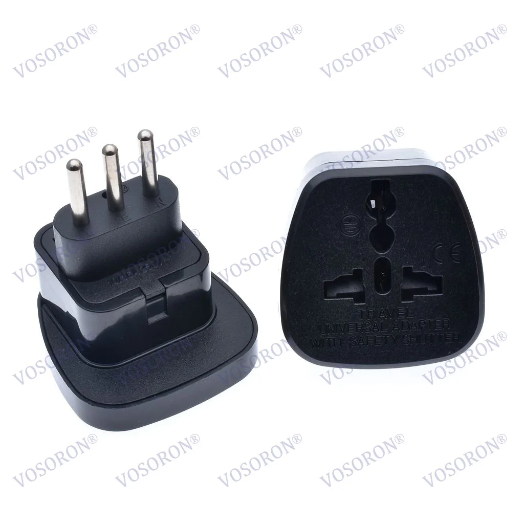 Italian Travel Plug Type L Universal US UK AU EU to Italy Conveter with Safety Shutter Electrical Power Plug Adapter 10A