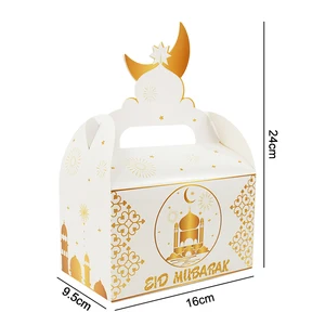 20/4Pcs EID Mubarak Kotak Hadiah Ramadan Mubarak Biskuit Permen Makanan Ringan Kemasan Kotak Tas Perlengkapan 2025 Islam Muslim Dekorasi Pesta 10 kotak lebaran terlaris - №