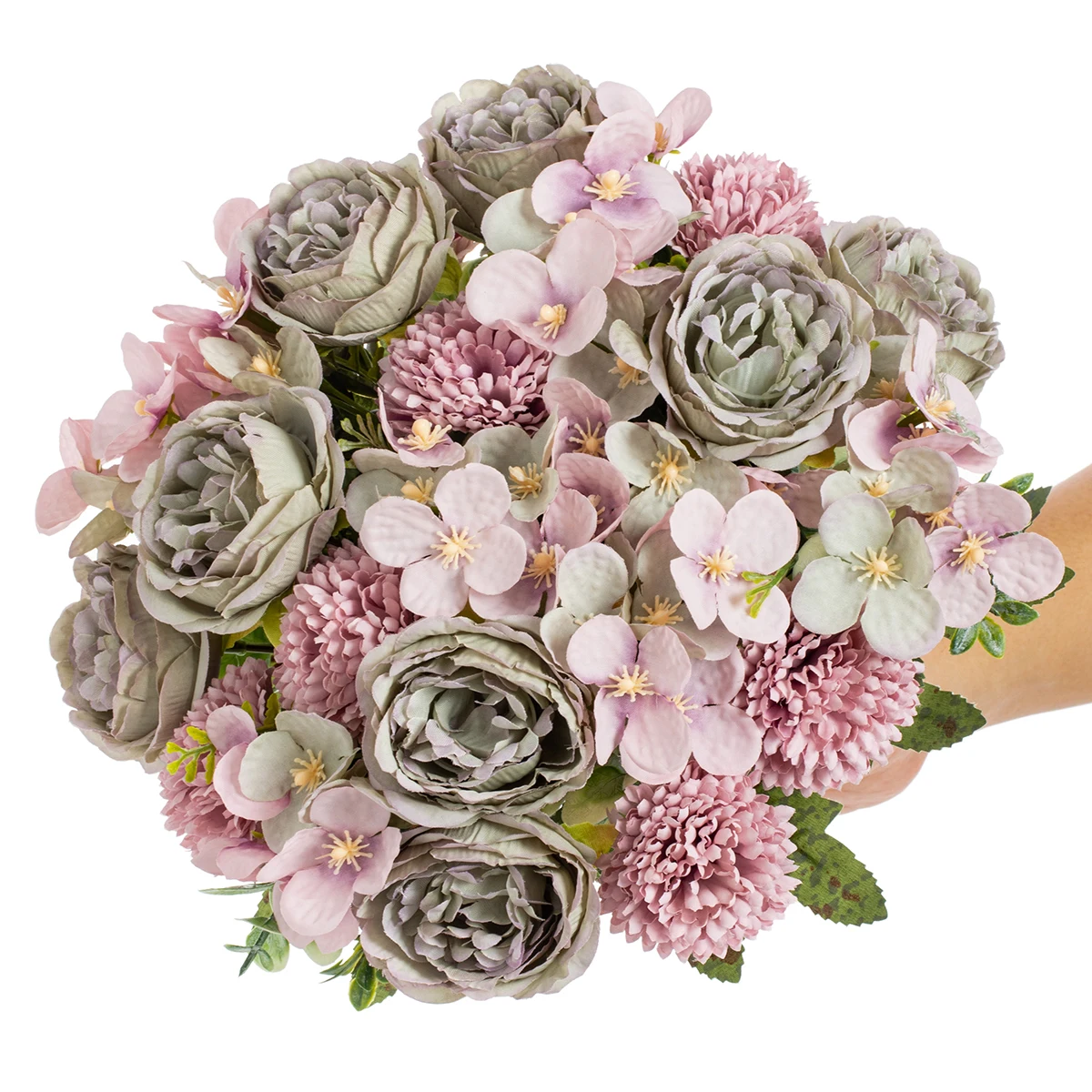 Künstliche Blumen Seiden-Pfingstrosen Chrysanthemen für Außenbereich Garten Hochzeit Brautsträuße Heim Zimmer Vasen Festival Party DIY Geschenke – Detail 5
