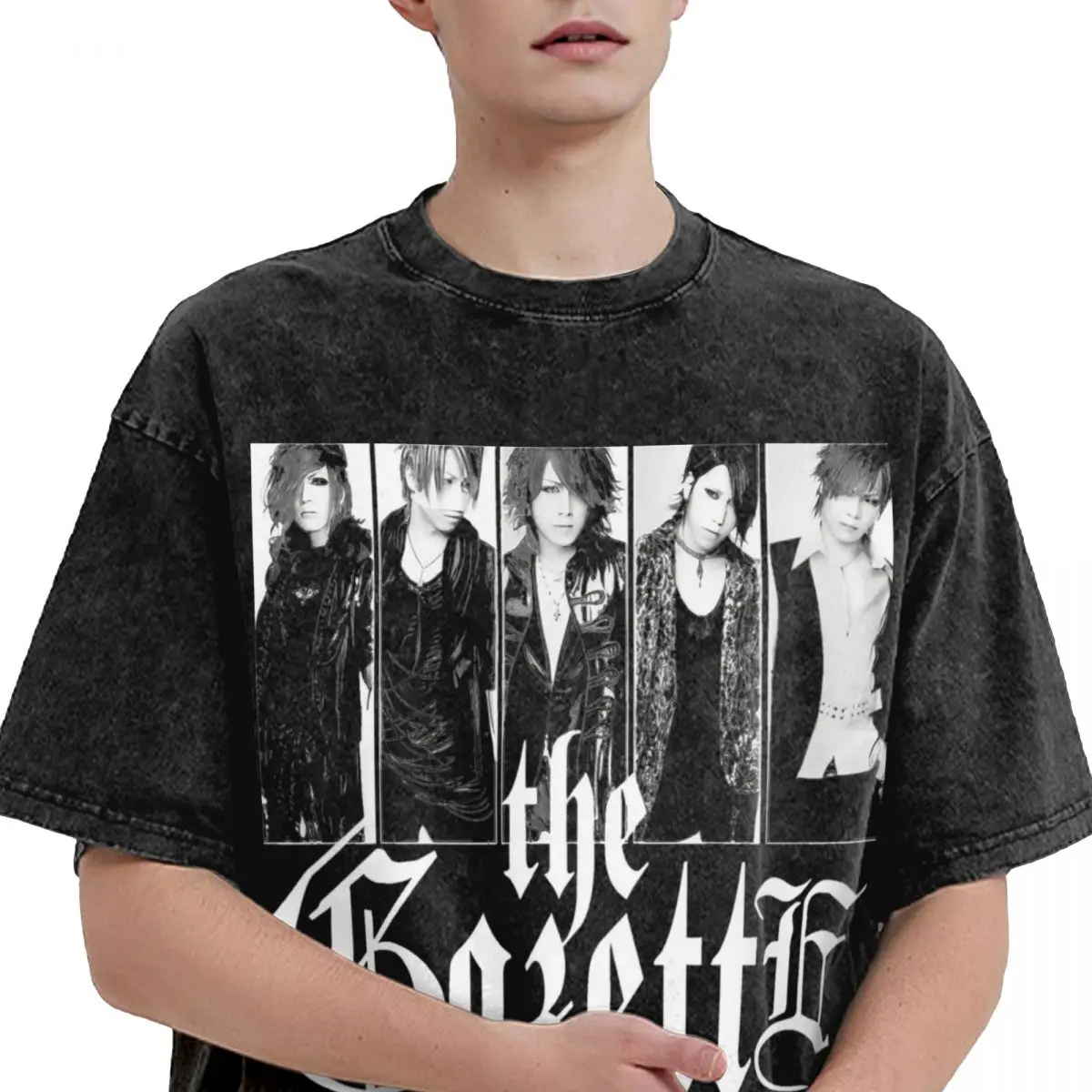 Band Gambar The Gazette Accessories Washed T Shirt Men Women Streetwear Hip Hop T-Shirt Graphic Tees 100% Cotton