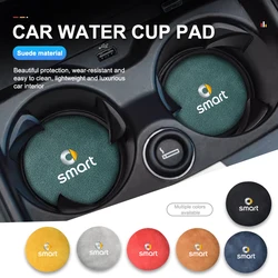 2pcs Suede Car Coaster Water Cup Bottle Holder Anti-slip Pad Mat For Smart Fortwo 451 450 453 Forfour Cabrio Crossblade ROADSTER