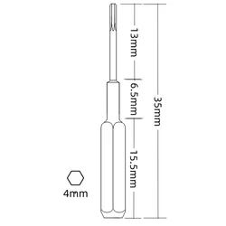 High quality S2 Cr-Mo screwdriver bits H4×35mm Slotted 1.5/2.0 phillips PH000 PH00 PH0 HEX H2.0