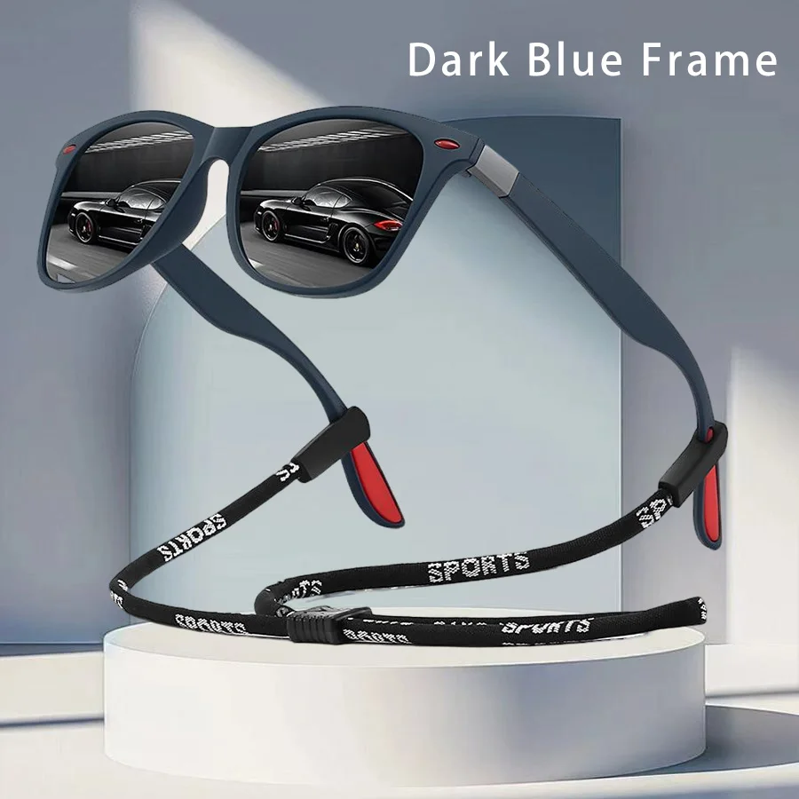 Modische Vintage Quadratische Sonnenbrille für Männer und Frauen, zum Fahren, Angeln, Wandern, Farbenfrohe Trendige Leichte Outdoor-Schutzbrille – Detail 4