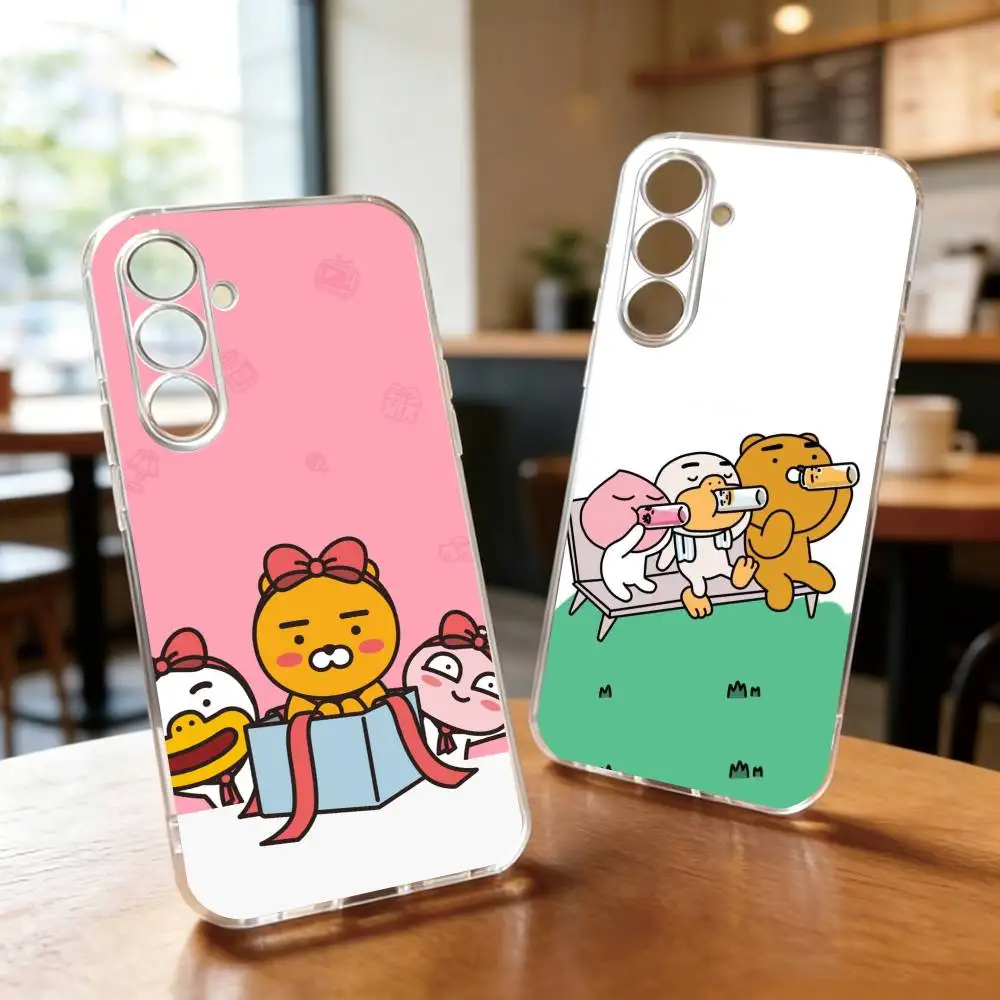 K-Kakao Friends  Phone Case Transparent Silicone Soft For SamsungA10,12,20,21S,30,31,40,50,51,52,70,71