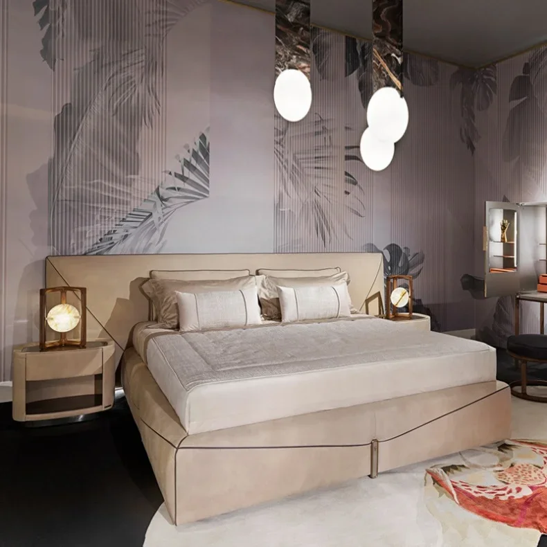 

-2.8M King Queen Bed Home Furniture Latest Design Furniture Queen Wood Bed Modern Luxury Bedroom Set Foshan Manufacturer