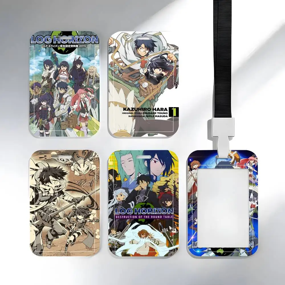 1 unidad Funda protectora para tarjetas de identificación, escolares, de acceso, de autobús y de comedor, con diseño de Anime Log Horizon y fácil inserción