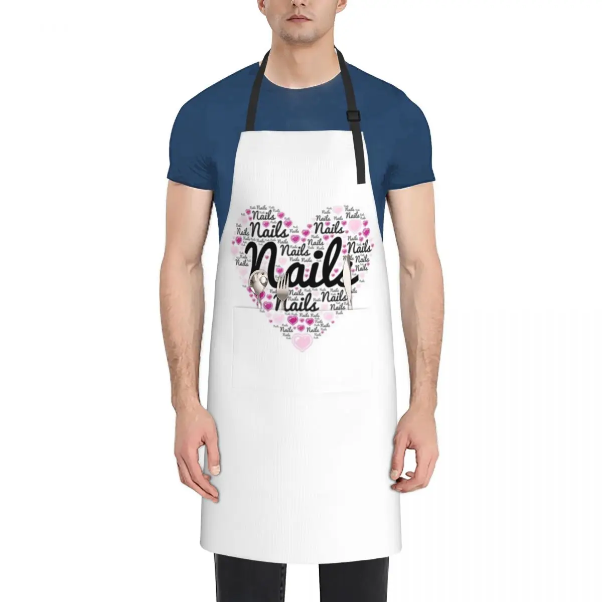 

I love nails heart Apron Kitchen New 2022 Year useful gadgets for home Apron