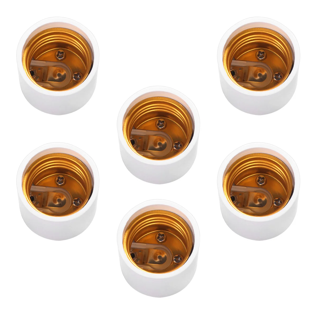 6Pcs Gu24 to E26 E27 Light Bulb Adapter Converter Socket Base Compatible with LED Halogen Filament Lights for Home Use