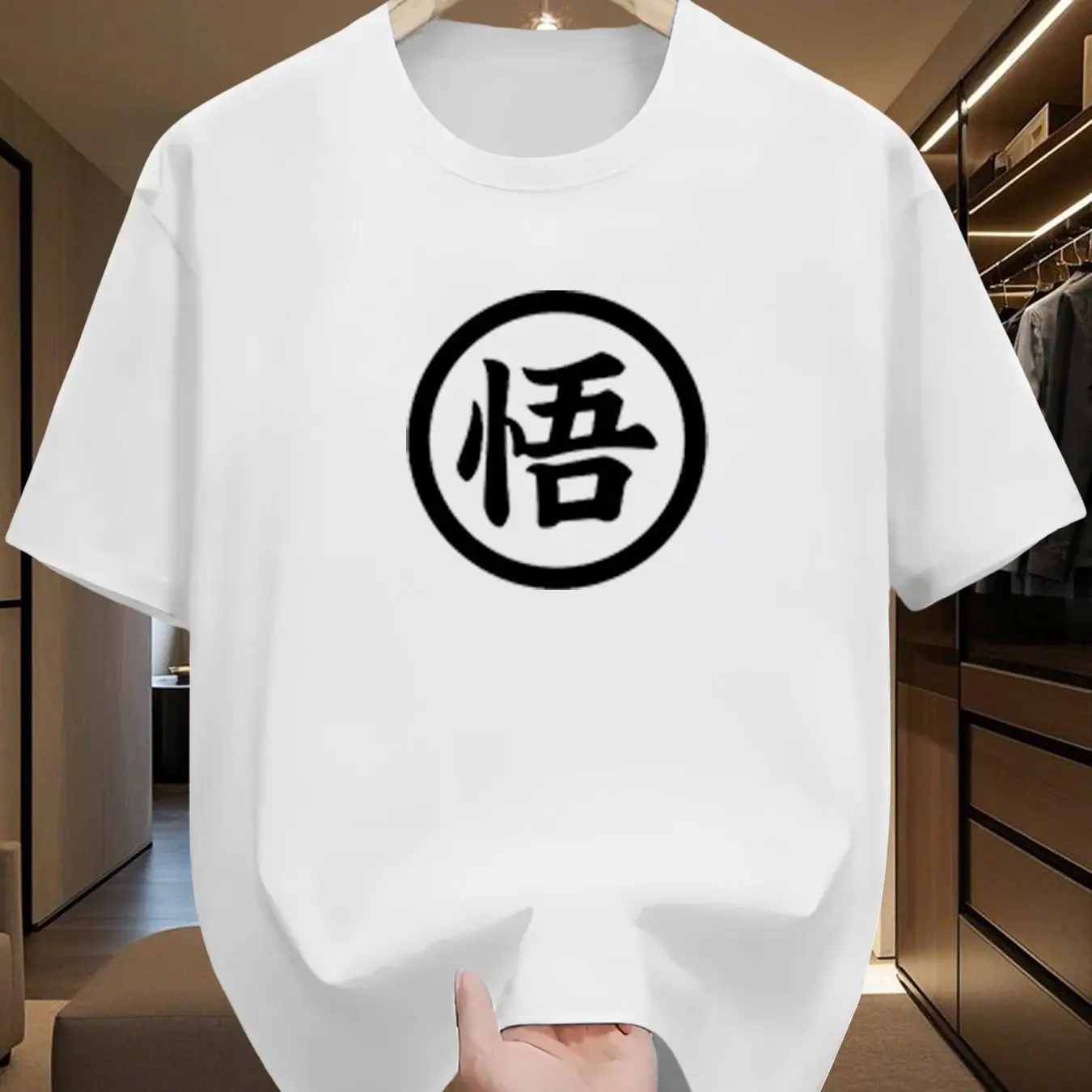 Camiseta con estampado de Dragon Ball Go Kanji para hombre y mujer, camisetas holgadas informales de manga corta con estampado de Anime japonés Goku