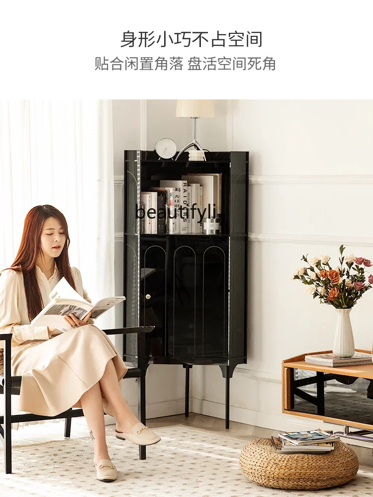 Acrylic corner cabinet, bedroom corner triangle cabinet, floor-to-ceiling integrated locker, corner wine cabinet  side cabinet