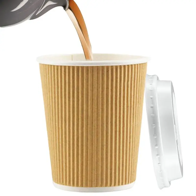 

Hot Cups Paper Service Cups 100X Insulated Thick Leakproof Non-Slip Party Supplies For Travel Party Serving Drinks Tea Time