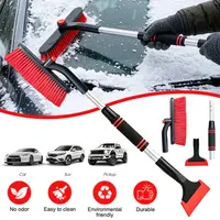 Cepillo para nieve y raspador de hielo de aluminio extensible 3 en 1 para parabrisas de coche, diseño extra largo con 360 °   Cabezal de cepillo giratorio y desmontable, accesorio ideal para propietarios de automóviles, herramienta eficiente para quitar l