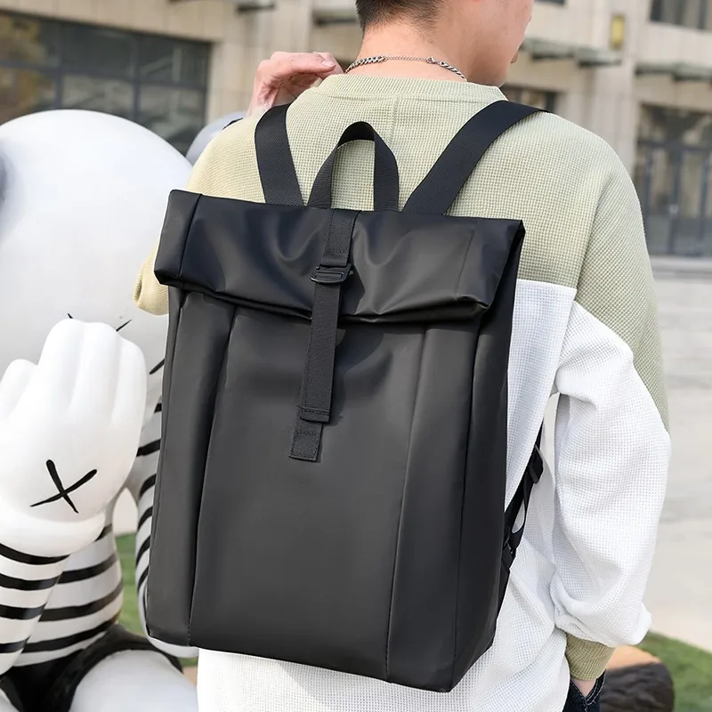 Imagem -03 - Moda Masculina Oxford Negócios Mochila Designer Homem Simplicidade Mochila Tendência Cor Sólida Bolsa de Ombro Grande Capacidade de Viagem Bolsas