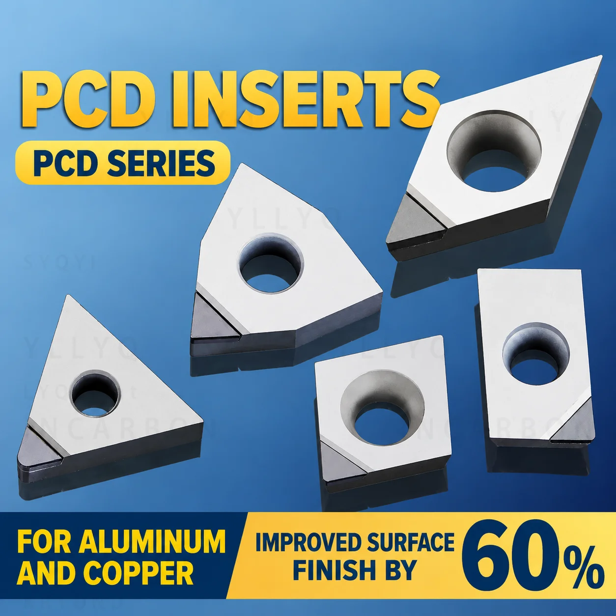 Imported PCD Diamond Inserts CCMT DCMT TCMT TPGH VCMT APKT Threading Milling Turning Insert for Aluminum CNC Lathe - view 2