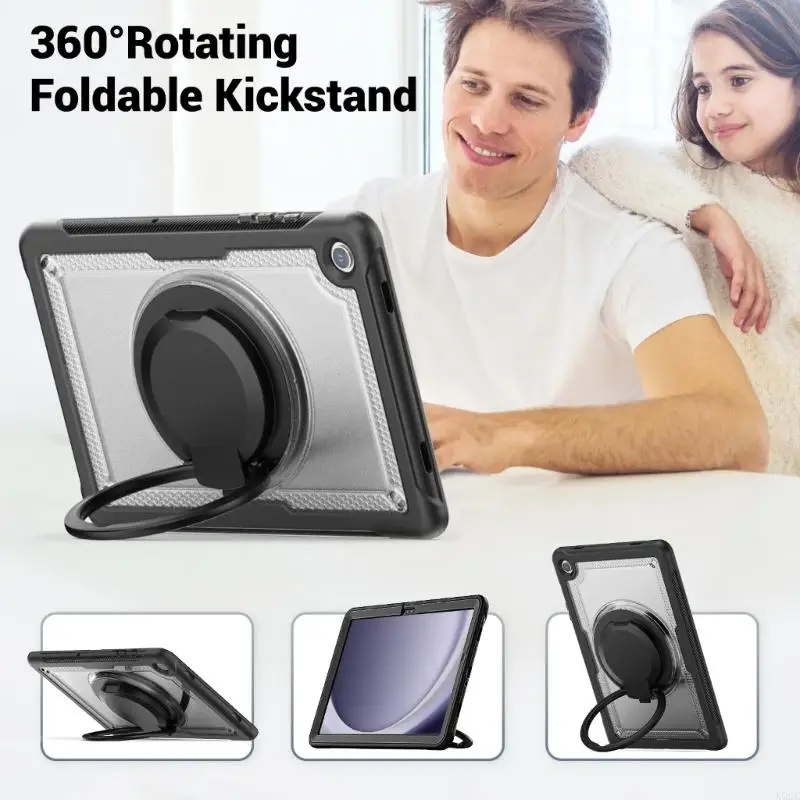 TPU Case for Tab A9 11inch 2023 with 360 Degree Rotatable Stand Multi Viewing Soft Lightweight Case Protector K92C