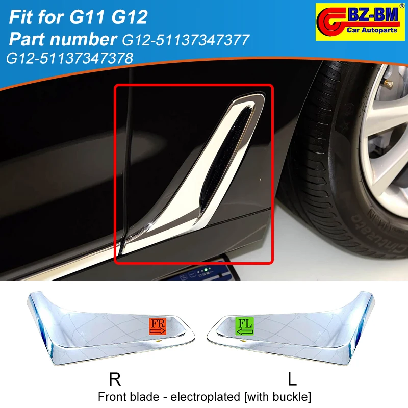 

Fender Wing Air Duct Vent Trim For Bmw 7 G11 G12 OEM 51137347377 51137347378 Car Air Duct Panel Chrome Trim