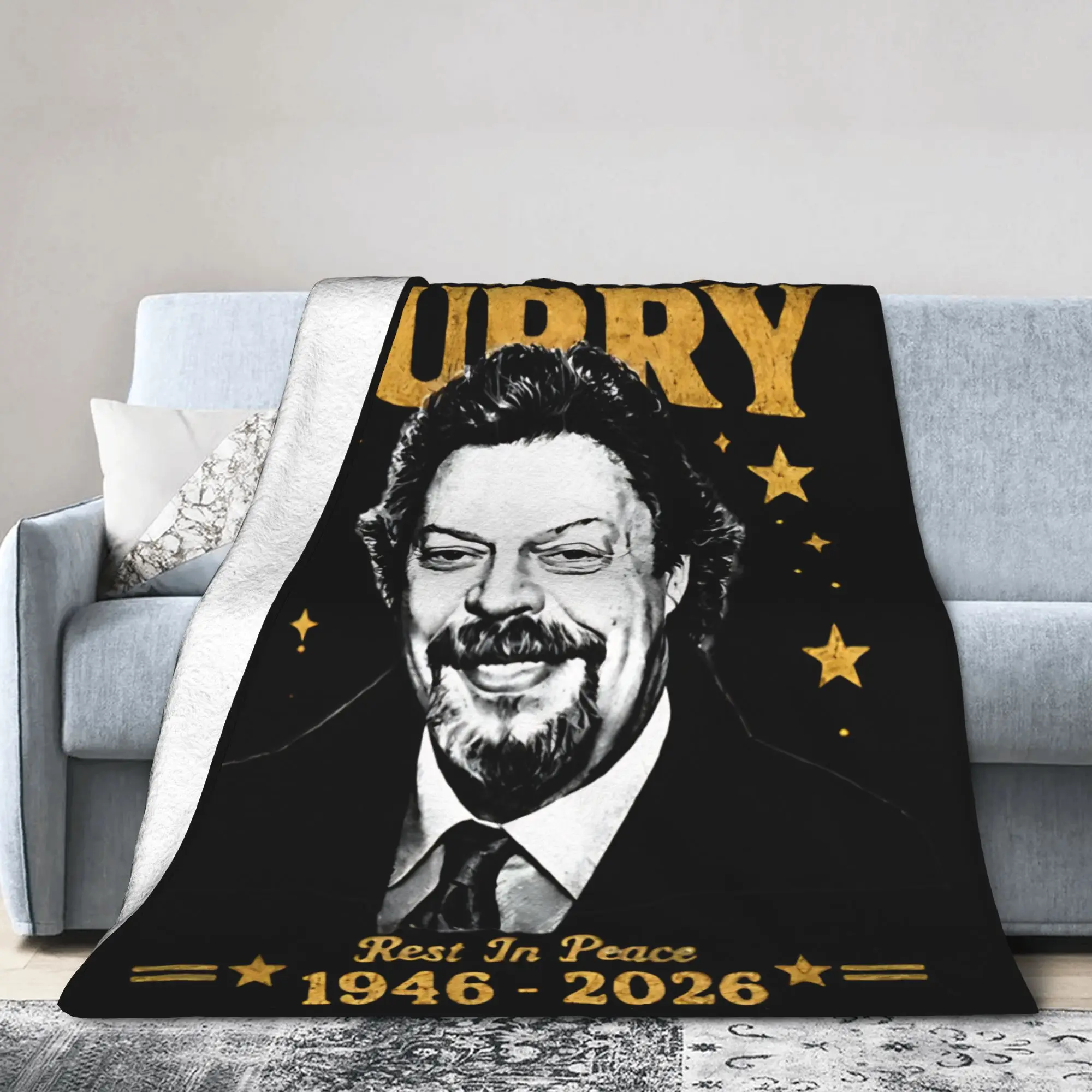 RIP Tim Curry 1946-2026 Blanket Flannel Summer Air Conditioning  Portable Super Soft Throw Blankets for Sofa Car Rug Piece