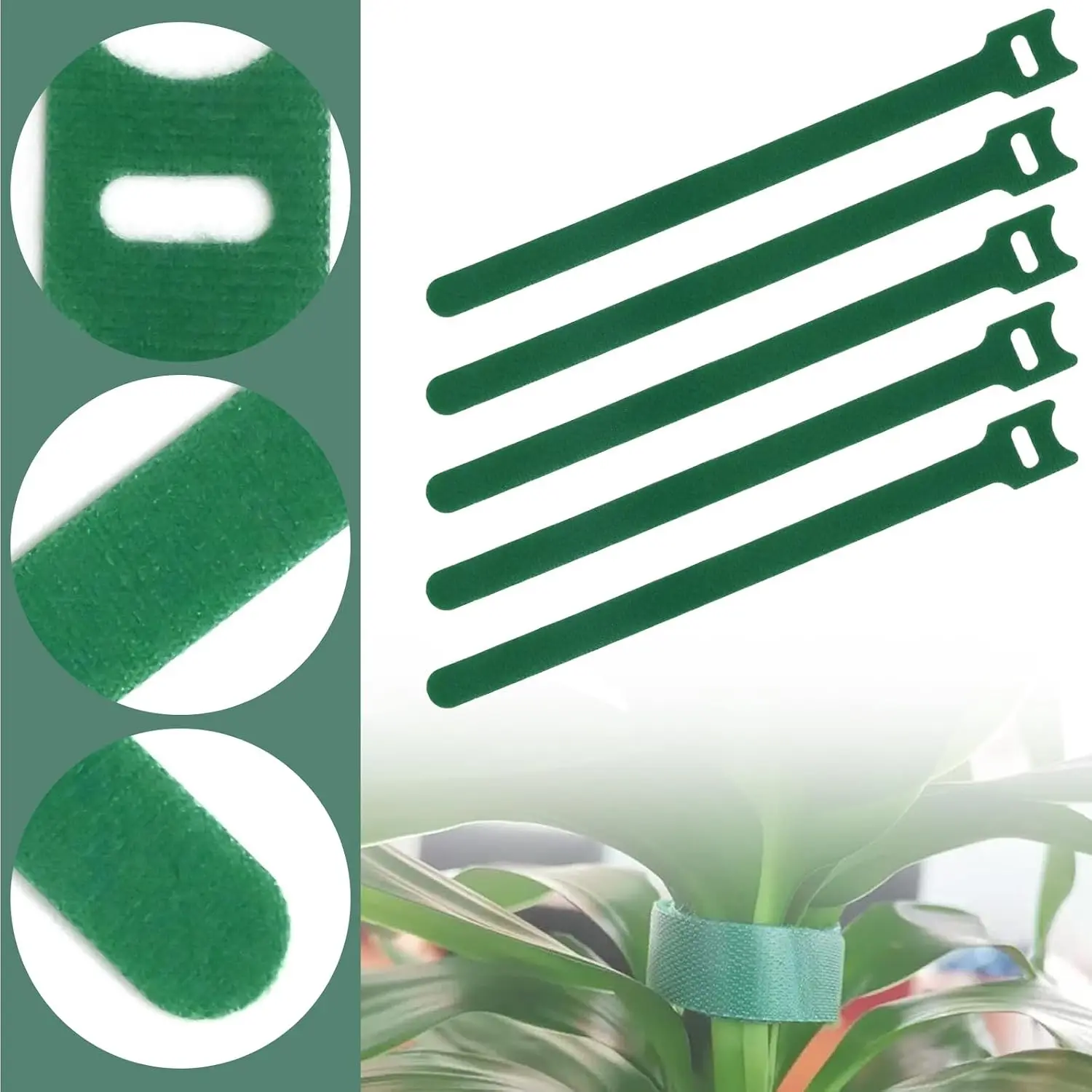 50-500Pcs Nylon Plant Ties with Hook and Loop Fasteners Reusable Adjustable Non-Slip Gardening Applications for Support Plants
