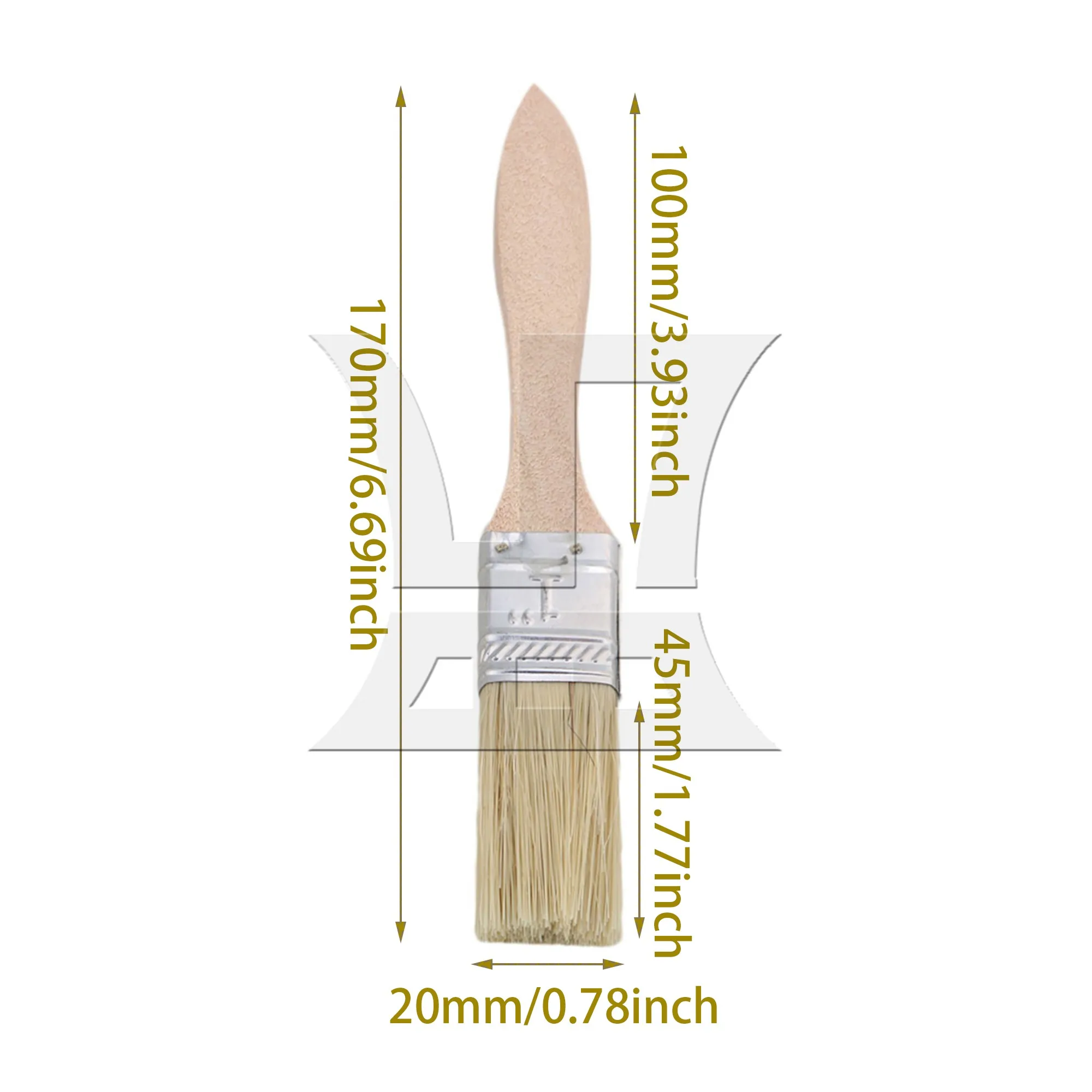 พู่กันระบายสีแบน35ชิ้นพร้อมด้ามไม้หนาสำหรับเครื่องมือวาดภาพศิลปะ