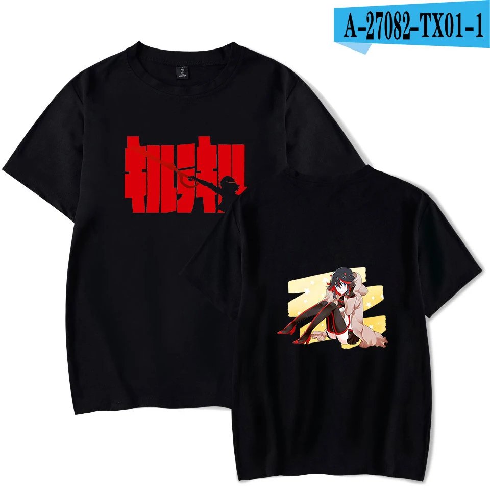 T-shirt motif KILL la KILL mode musim panas kerah bulat lengan pendek Anime Jepang populer Streetwear ukuran Plus