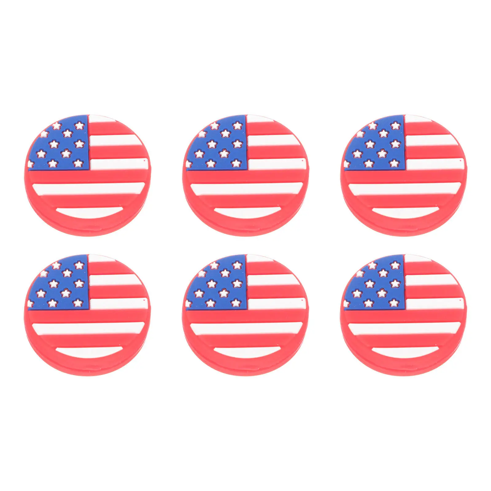 

6Pcs Tennis Racket Dampeners National Flag Designed Silicone Vibration Absorbers Racket Shocking Absorber Accessory