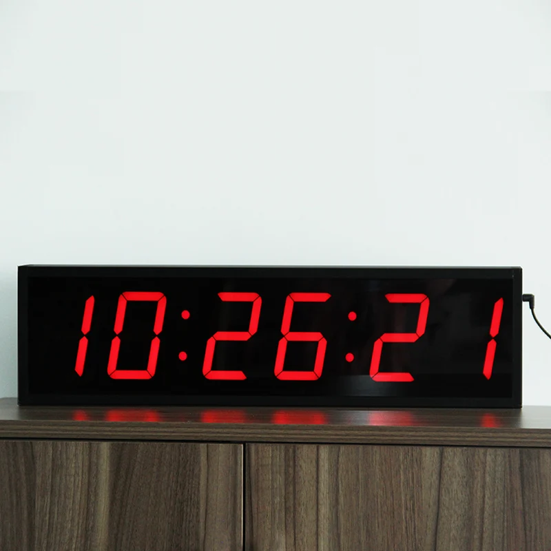 CP19 LED Large Multifunctional Display Sport Clock Red Interval Timer Countdown Wall Mounted Gym Timer