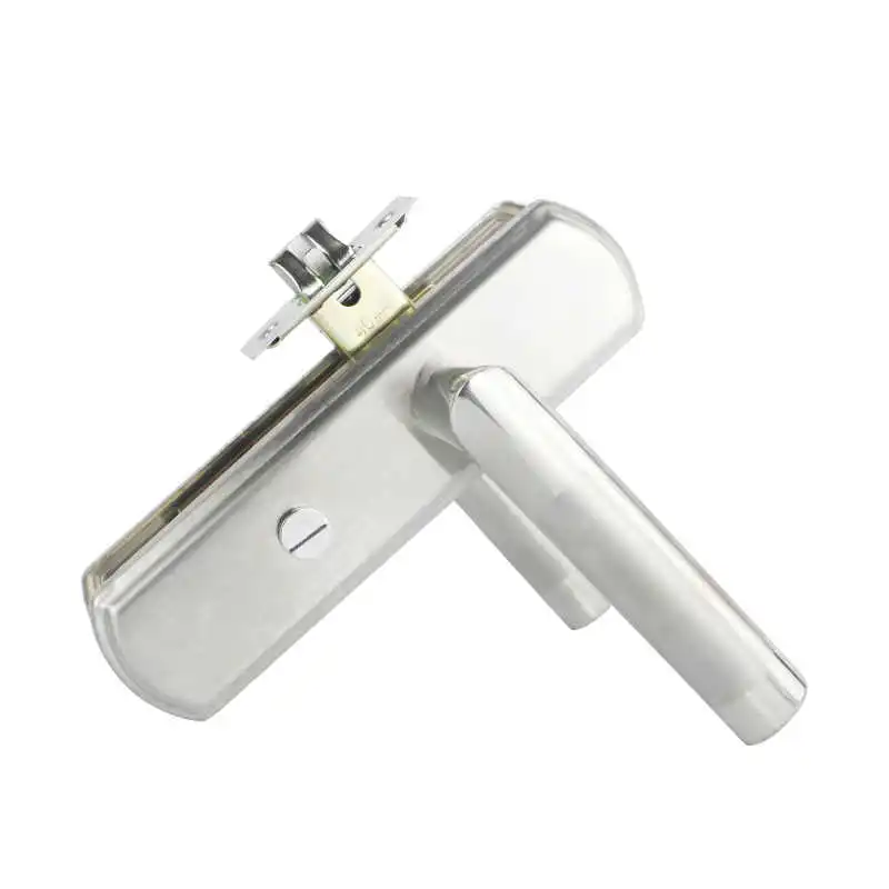 

Stainless Steel Bedroom Indoor Door Lock Keyless Aluminum Alloy Toilet Handle Soundproof Panel Lock Hardware Accessories