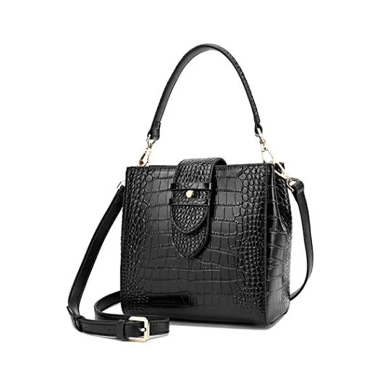 Handbag women's leather Tote Bag Female bag Quality Cowhide Crocodile Pattern bags  women's brand Luxury Designer Women's bag