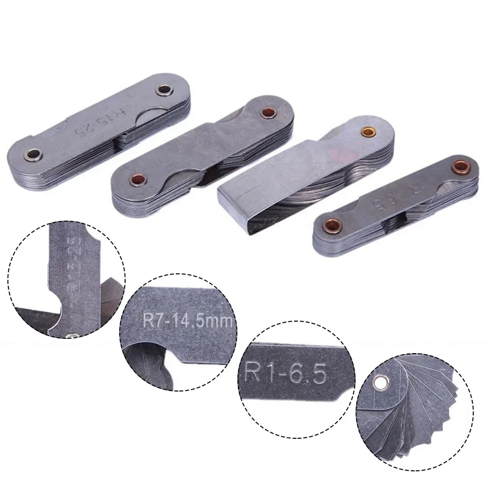 Gabarit de rayon R, jauge de rayon R1-6.5/R7-14.5/R15-25 /R26-80, jauge de filet de plaque, outil de mesure de pas