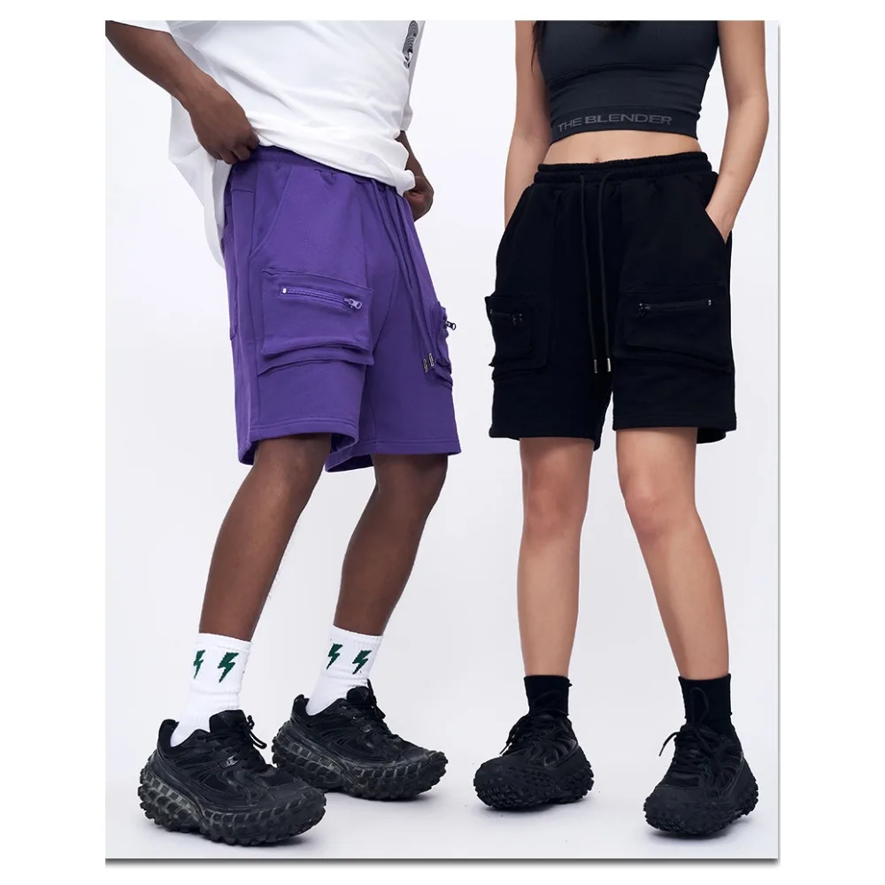 Short de travail streetwear cinq-quarts avec grandes poches, printemps/été 2024