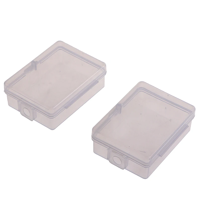 2pcs Transparent PP Plastic Packing Box Rectangular Empty Box Jewelry Accessories Mini Key Photo Family Storage Box