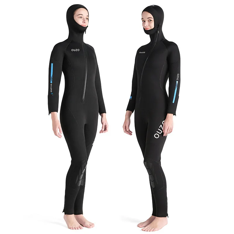 

Womens Mens Wetsuit 5mm Scuba Diving Suit Front Zipper Hoodie Kayaking Snorkeling Surfing Canoeing Cold Water Wet Suits