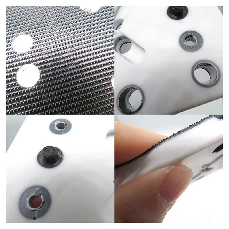 A74E-Pelat Pengganti 130X80mm Hook And Loop Sanding Pad 12 Lubang Untuk Festool RTS 400 REQ Square Polishing Disc Sanding Pad