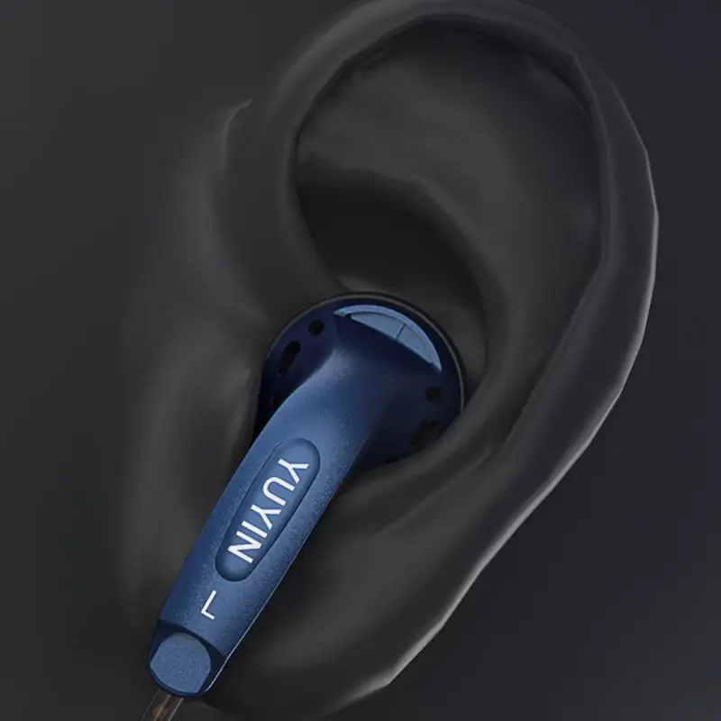 Yd30 3.5mm alta fidelidade música com fio earbud 15.4mm microfone dinâmico fone de ouvido vido clássico baixo pesado cabeça plana fones