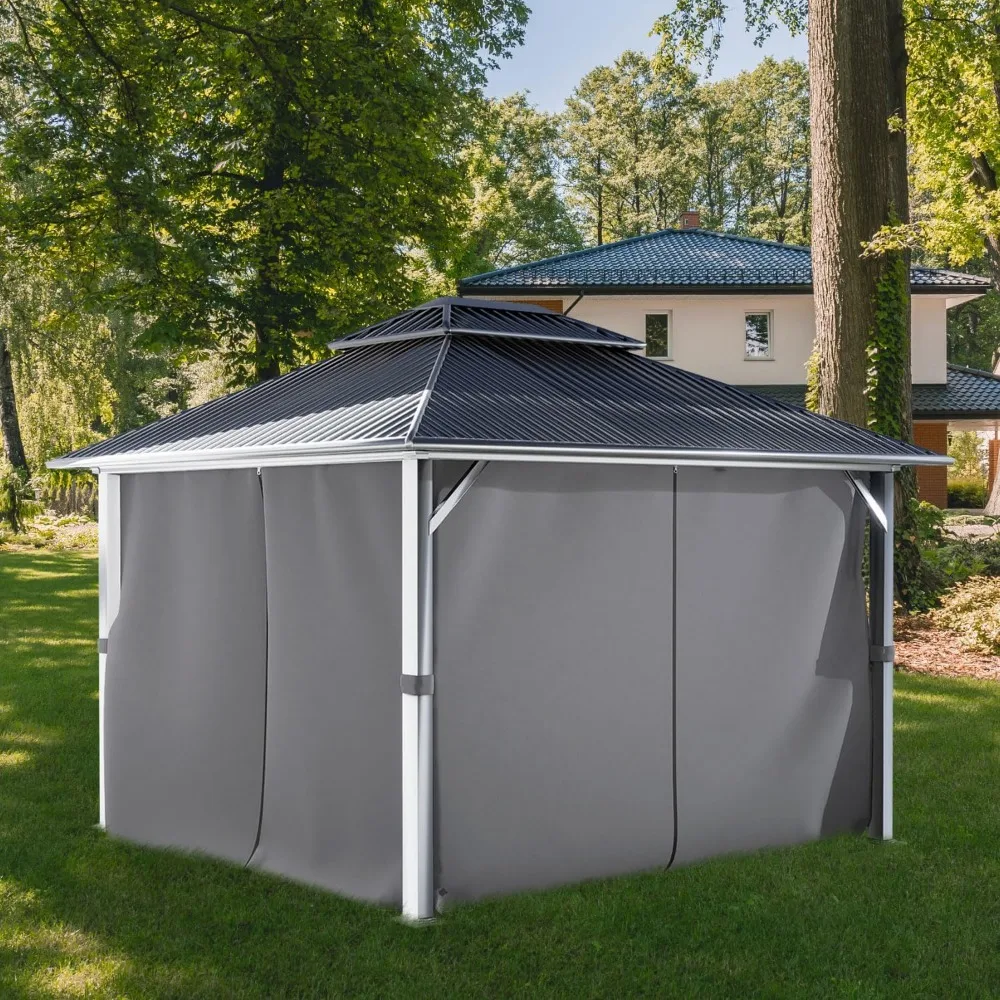 Sostituzione della tenda del Gazebo pareti laterali universali a 4 pannelli 12 'x 14', tende per la Privacy del Gazebo del Patio con doppia cerniera, sostituzione