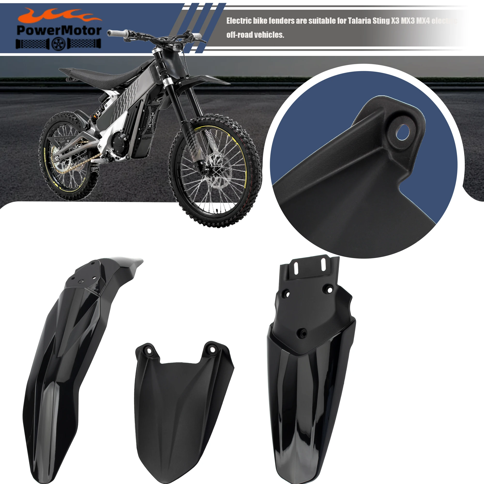 

Enduro Motorcycle Front and Rear Fender Set For TALARIA Sting X3 MX3 MX4 Dirt Bike Protection Kit Moto Modification Accessories