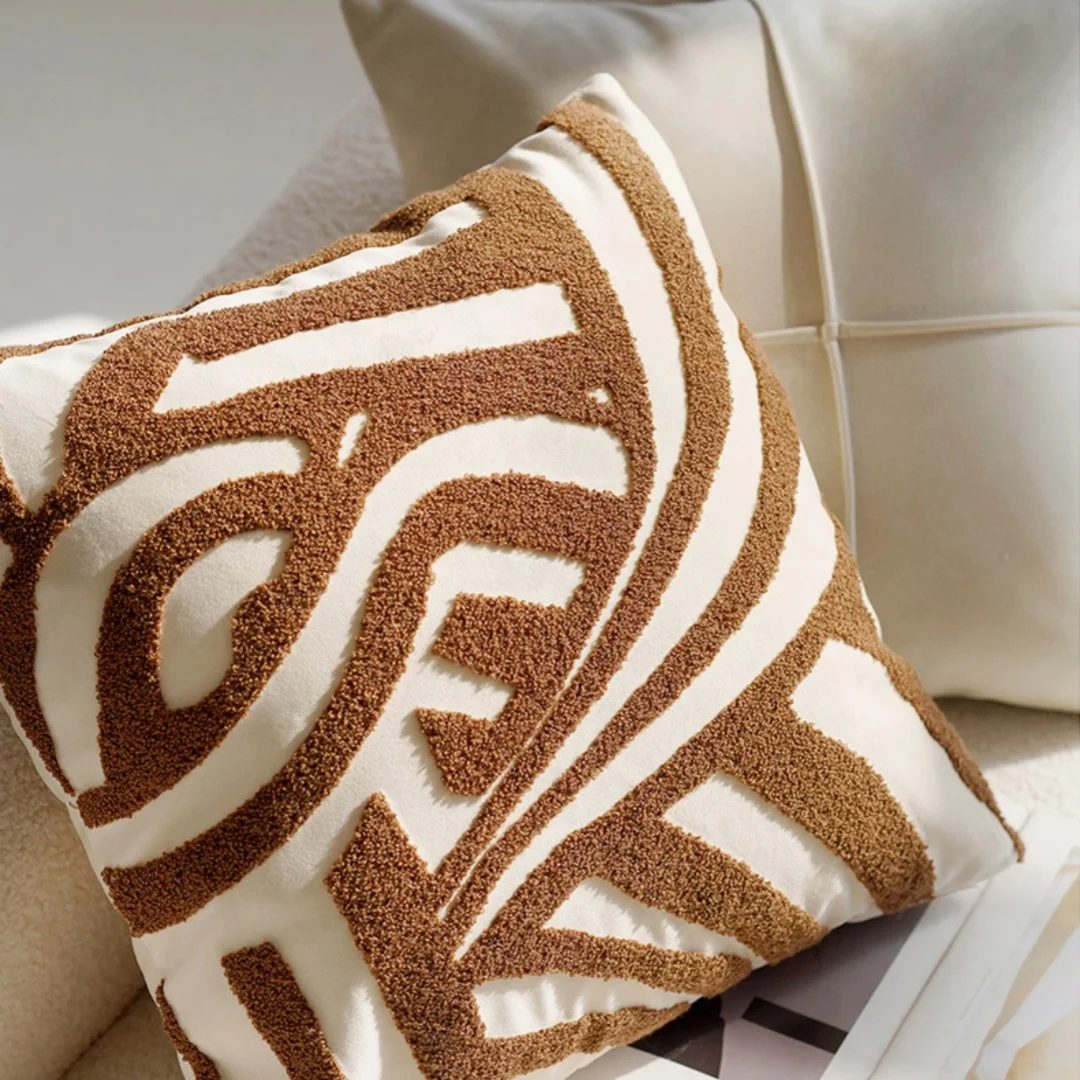 Boho Geometric Cushion Cover 45x45cm Tufted Plush Throw Pillow Case Abstract Minimalist Decorative Sofa Pillow for Living Room 6