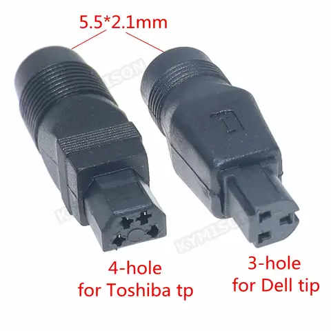1PCS 3/4 홀 남성 5.5*2.1mm 여성 핀 DC AC 전원 어댑터 플러그 커넥터 DC 잭 팁 Toshiba/dell 용 노트북 노트북