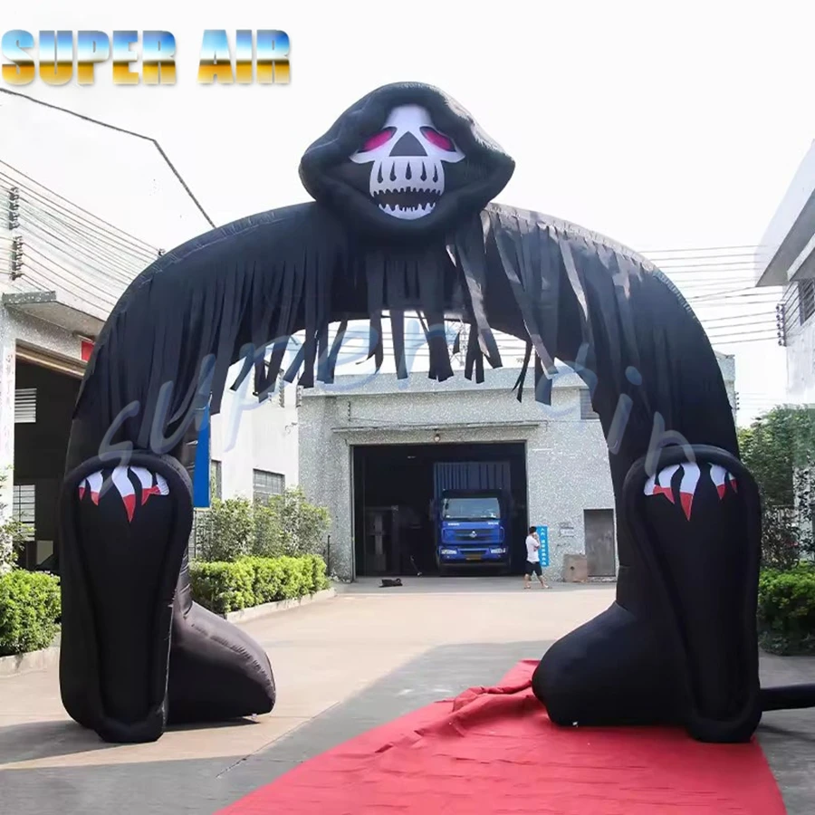 ハロウィン屋外パーティー装飾用、裏庭用ファン付きインフレータブルゴーストアーチ