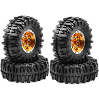 FMS FCX24M Camel Cup 4pcs 55mm Metal Beadlock Wheel Rim Rubber Tire Set 1/24 RC Crawler Car Upgrade Parts Accessories
