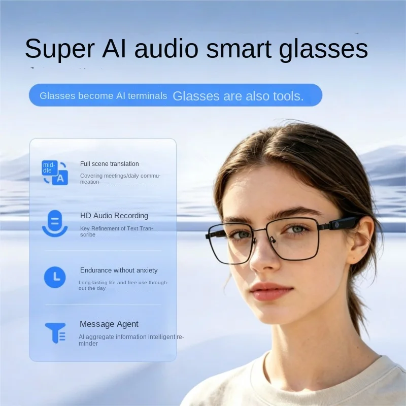 AI Intelligent Bluetooth Glasses Recording Translation And Transcription 30g Without Pressing The Nose Or Pinching The Ears 2026