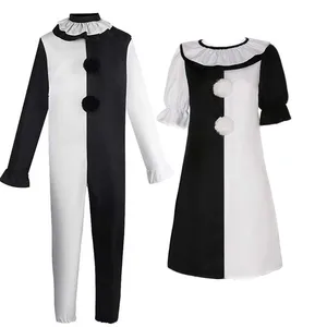 Terrifierr تأثيري زي أنثى / ذكر رعب حزب كرنفال الجلد ضيق أسود أبيض قاتل المهرجين بذلة لزي هالوين أعلى 8 مبيعات زي كرنفال نسائي - No8