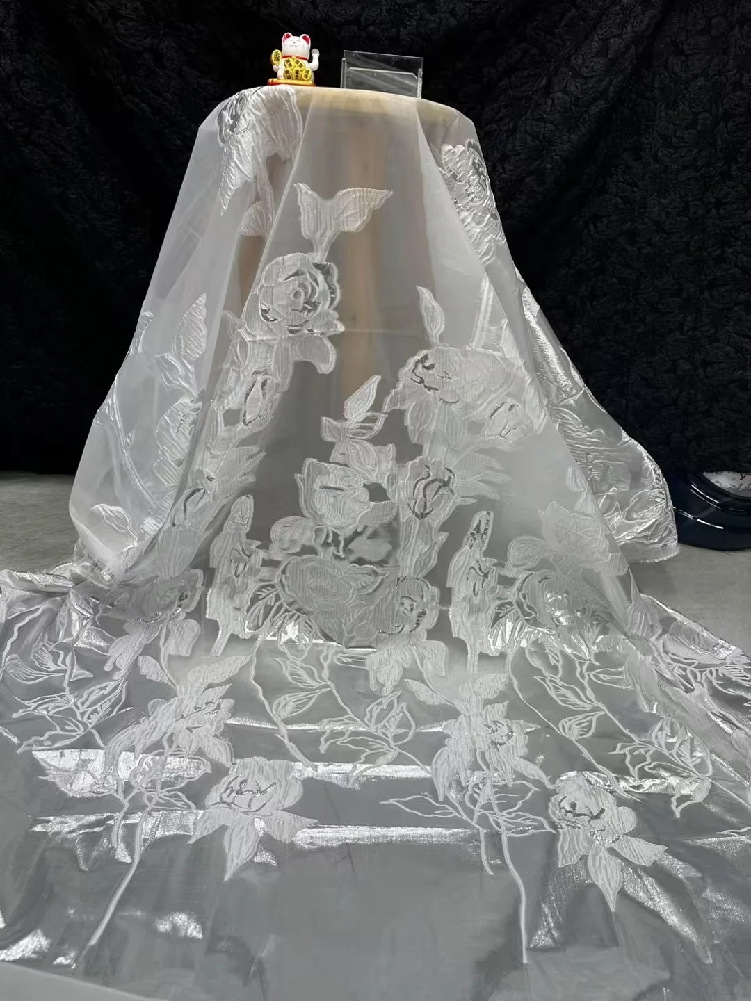 

2025 African Nigerian High-Quality Tulle Lace Fabric Jacquard Organza Embroidery Guipure for Party Prom Dress ACW6306