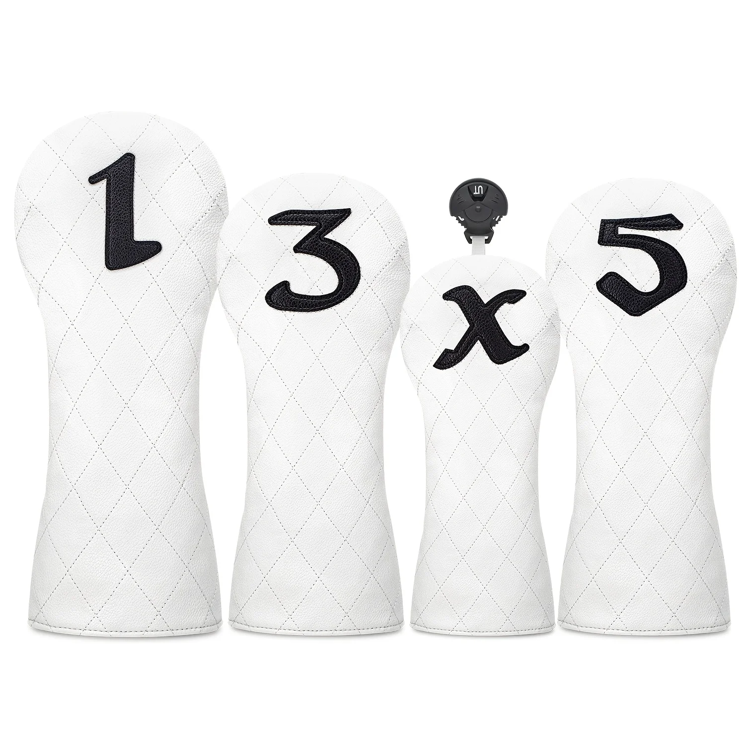 1/4pcs Minimalist Digital Design Golf Club Head Covers, Suitable for Drivers, Fairway Woods, and Hybrids — Golf Head Covers,