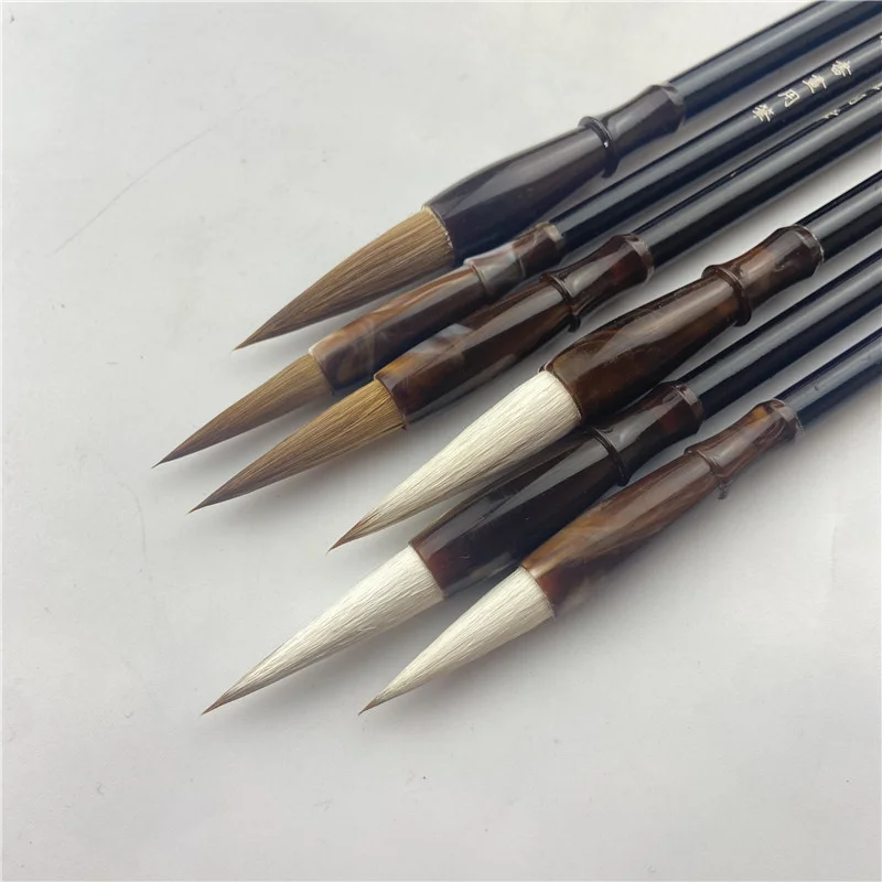 White Woolen Brush/Brown Weasel Wool Hair Chinese Japanese Calligraphy Brush Pen Set Art For Office School Supplies