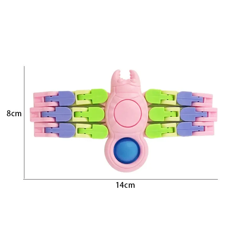 1-2PCS Fidget Sensory Spinner Toys catene trasformabili Robot Fingertip Finger Gyro Toy Anti Stress Press Bubble regali di compleanno