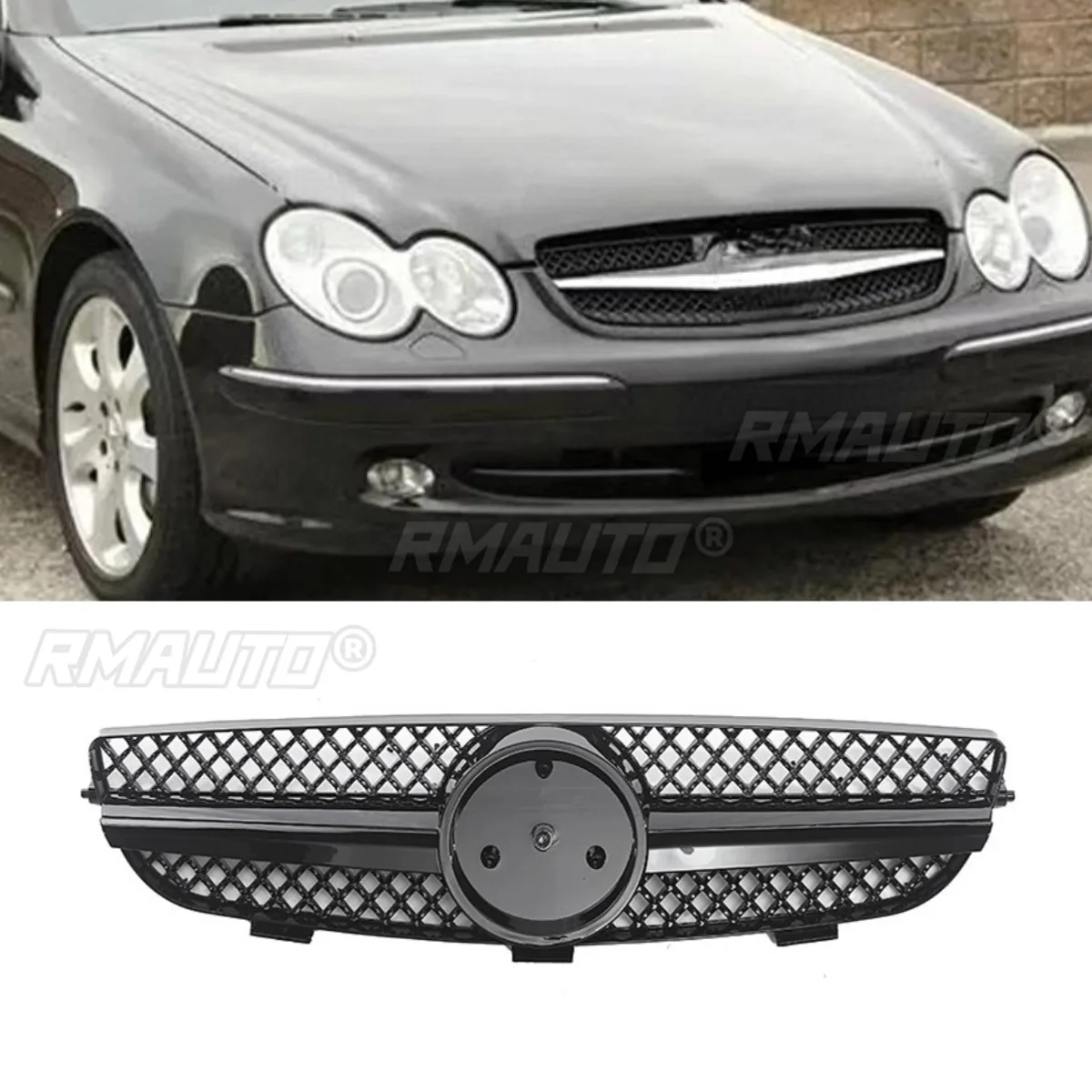

Car Bumper Grill Decorative Strips Racing Grille AMG Style Front Bumper Grill For Mercedes Benz CLK W209 2003-2009 Exterior Part