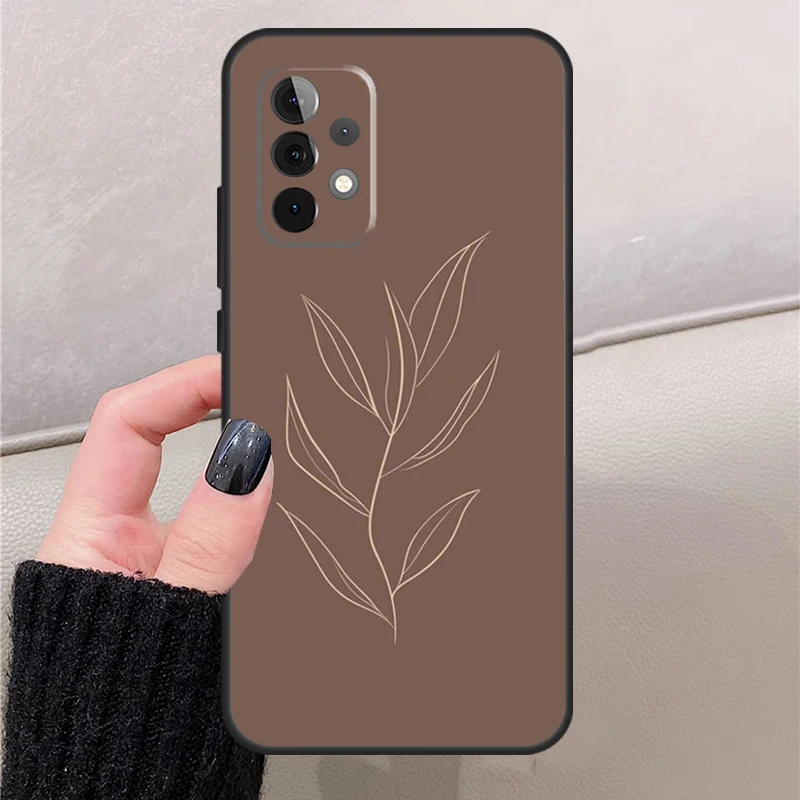 Abstract Plants Case For Samsung Galaxy A34 A54 A24 A14 A13 A23 A33 A53 A12 A22 A32 A52 A21S A51 A71 Cover