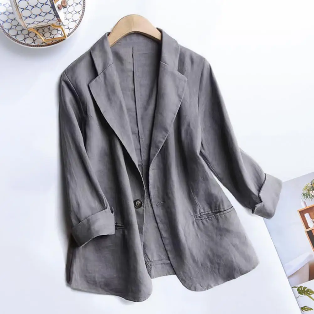 Trend ige Frauen jacke feste Nähte Frauen Anzug Mantel weiche Stoff taschen formelle Dame Blazer Turn-Down-Kragen